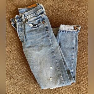 Levi 501 Distressed Denim